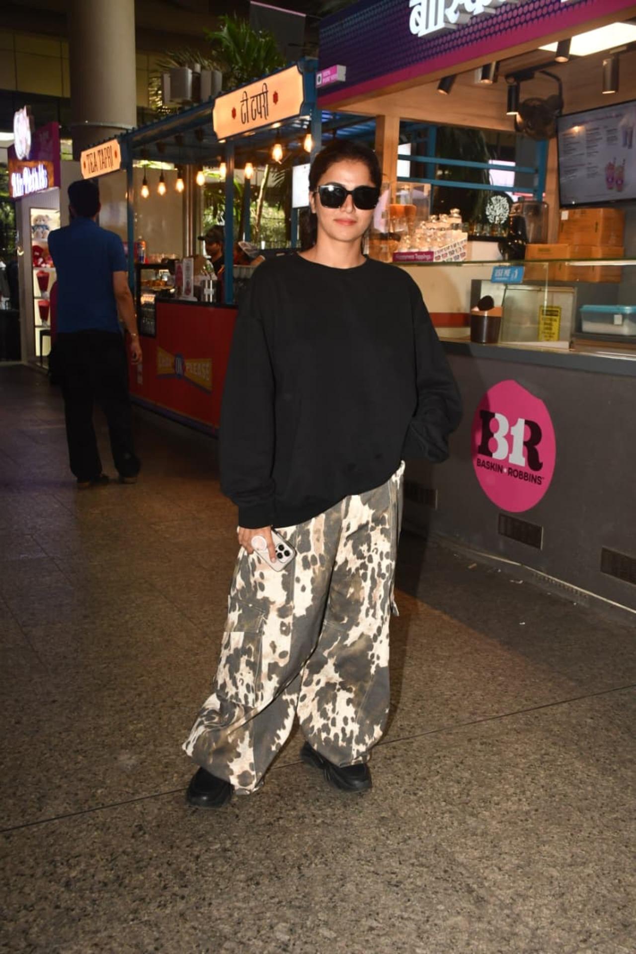Actress Wamiqa Gabbi was spotted at the airport on Monday morning sporting an oversized and comfy outfit.